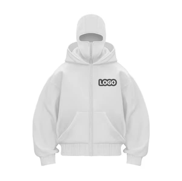Balaclava Full Zip Hoodie with Integrated Face Mask