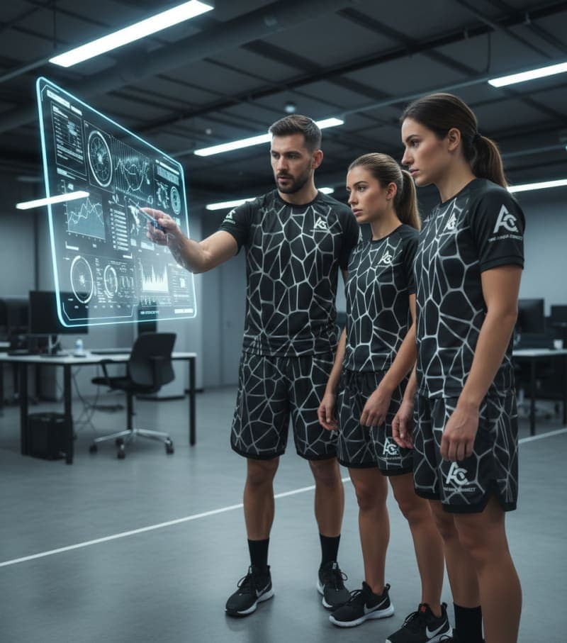 A team of professionals planning and designing new team uniforms and branding