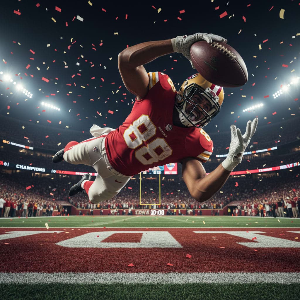 An iconic football catch moment, representing 'The Catch'