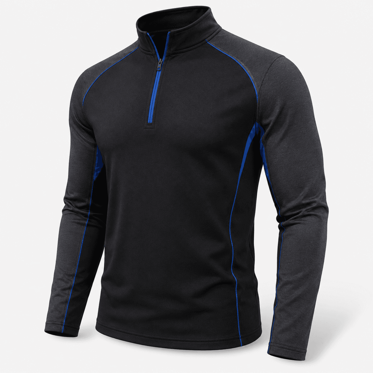 Custom Black and Blue Quarter-Zip Tracksuit