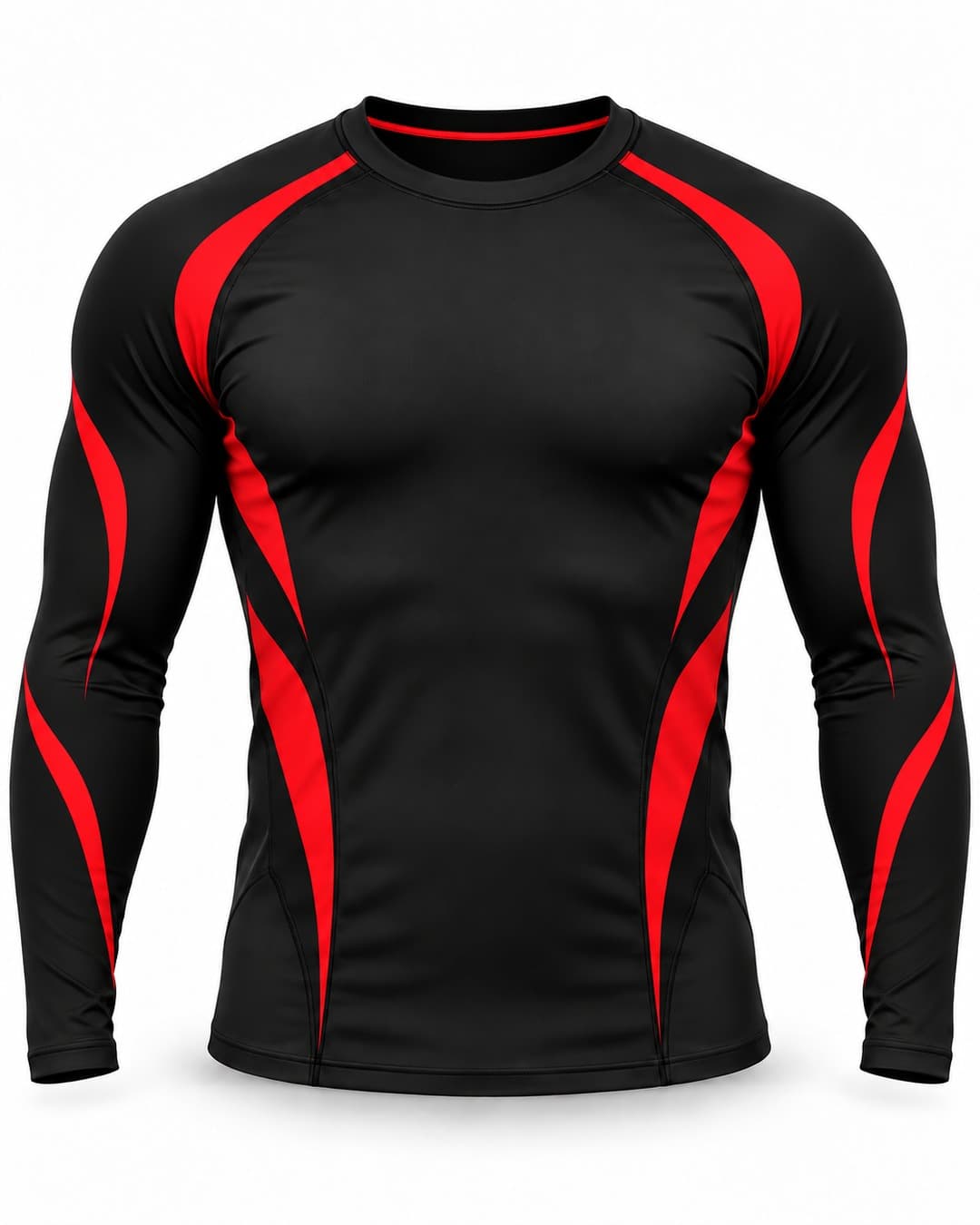 Custom Black & Red Long Sleeve No-Gi Rashguard
